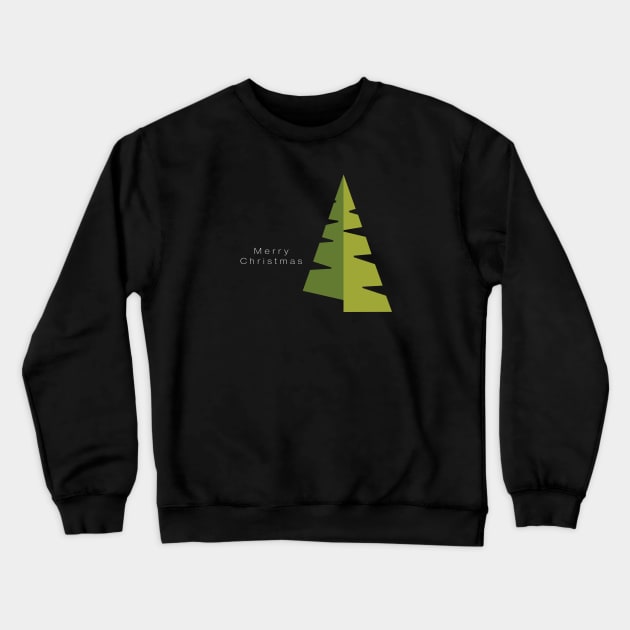 Modern Christmas Tree Design - Abstract Christmas Tree Basic Geometric Shapes Crewneck Sweatshirt by CottonGarb